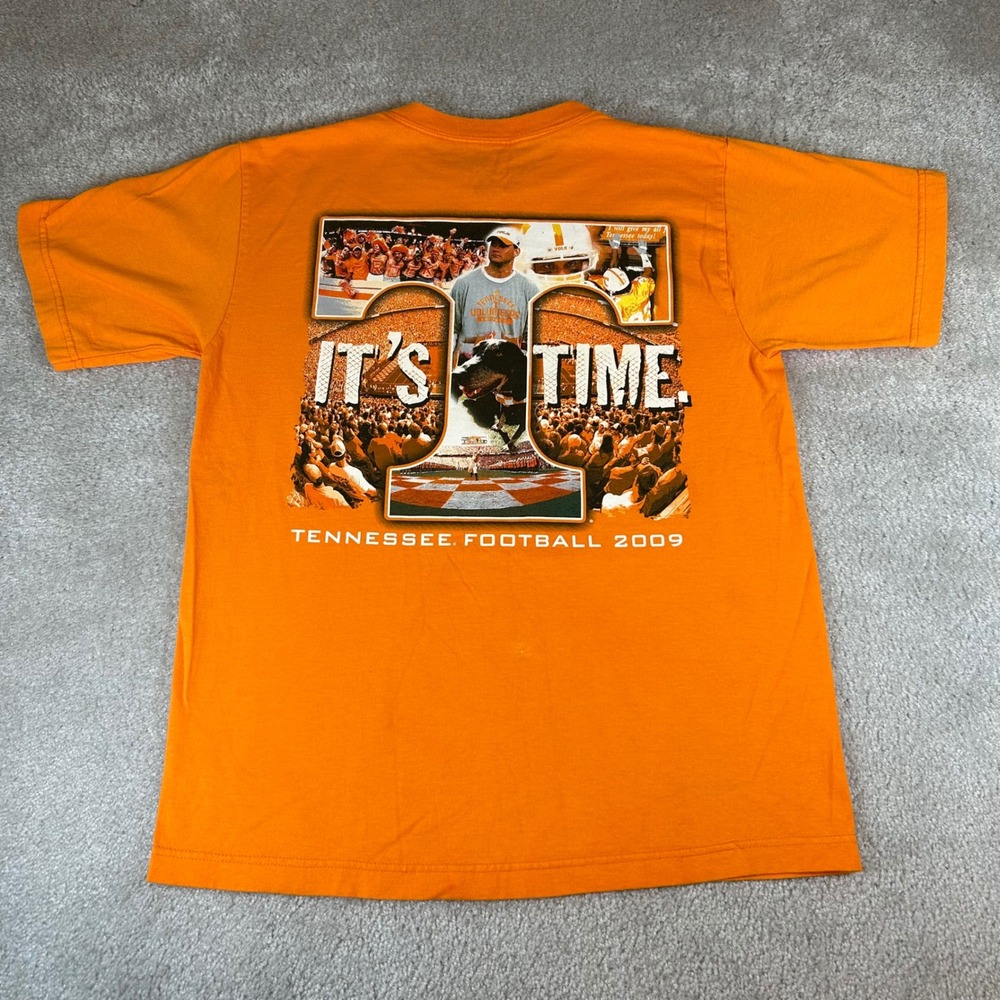 Adidas‎ T-Shirt Mens Small Orange Tennessee Football 2009 It's Time Graphic Tee